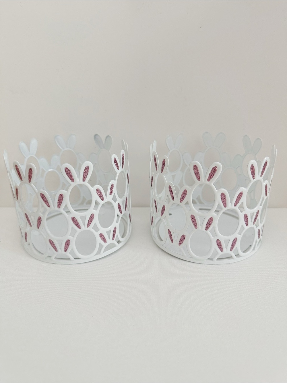 Bath & Body Works Bunny Easter 3 Wick Candle Holder Set of 2